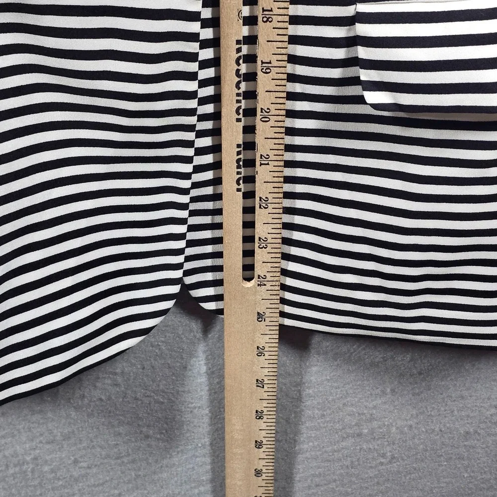 Calvin Klein Womens Blazer Size 8 Jacket Black White Striped One Button - Picture 8 of 9